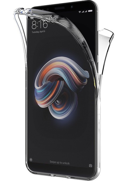 Xiaomi Redmi Note 5 Kılıf 6 tarafı tam full koruma 360 Clear Soft Şeffaf