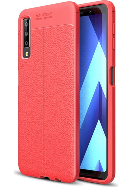 Samsung Galaxy A7 2018 Kılıf Deri Dokulu Silikon