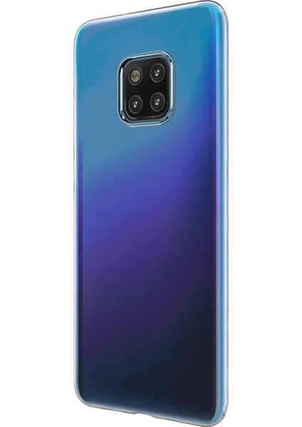 Huawei Mate 20 Pro Kılıf Transparent Soft Beyaz