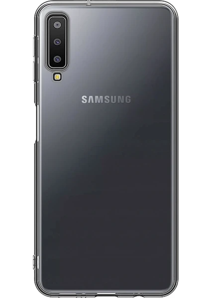 Samsung Galaxy A7 2018 Kılıf Transparent Soft Beyaz