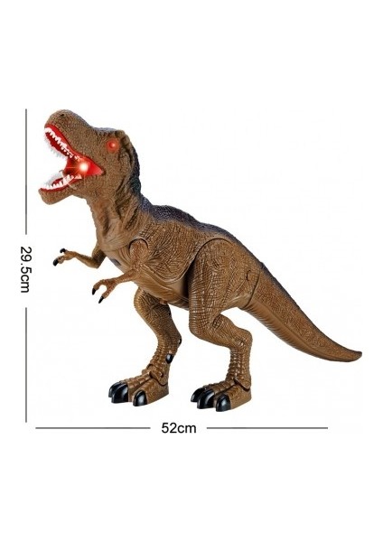 Pilli Yürüyen Kükreyen Dinazor Trex Kahverengi Siyah