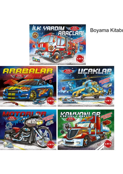 Turbo Motorlar Çıkartmalı Boyama (5 Kitap Takım) fiyatları