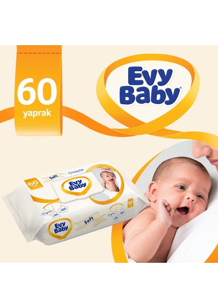 Evy Baby Islak Havlu Soft 60 Yaprak