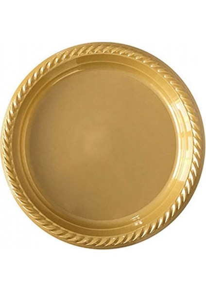 Gold Renk Plastik Tabak 22 cm 25li