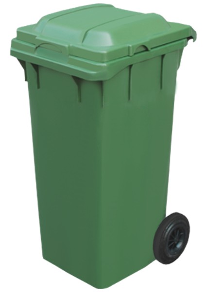 Plastik Çöp Konteyneri 120 Litre Konteyner - A+ Isıya Karşı Dayanıklı Malzeme - Yeşil