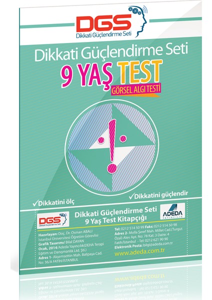 Osman Abalı Adeda Neuro Via Dikkati Güçlendirme Seti 9 Yaş+Görsel Dikkat Testi