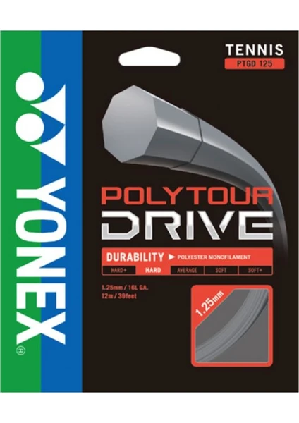 Poly Tour Drive 1.25 (12M) Tenis Kordaji Gri