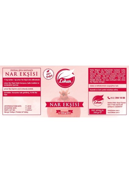 Nar Ekşisi Doğal El Yapımı Şifa Kaynağı 350 gr