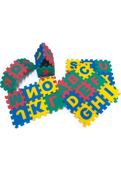 Akar Oyuncak Ekonomik Polimat 9 cm 36 Parça Harf Rakam Puzzle