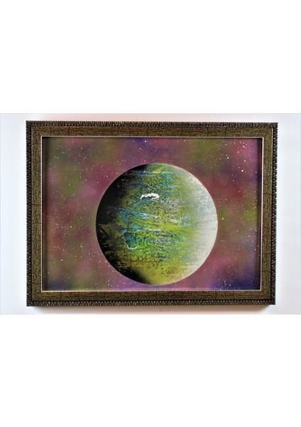 Akrilik Uzay Temalı Dekoratif Çerçeveli Tablo