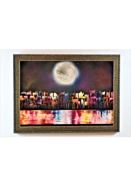 Akrilik Uzay Temalı Dekoratif Çerçeveli Tablo