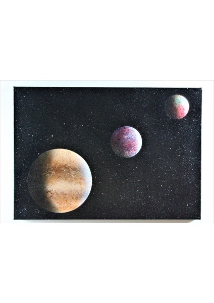 Akrilik Boya Uzay Temalı Kanvas Tablo