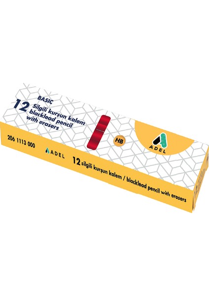 Basic Yuvarlak Silgili Kurşun Kalem Hb 2061113000 12 Li (1 Paket 12 Adet)