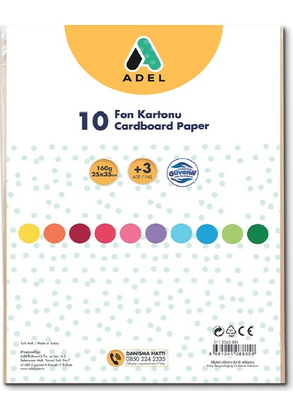 Fon Kartonu 25X35 Cm Karışık 10 Lu 4343030001