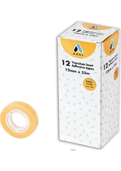 Yapışkan Bant 12Mmx33 Metre Yl 4340123301 12 Li (1 Paket 12 Adet)