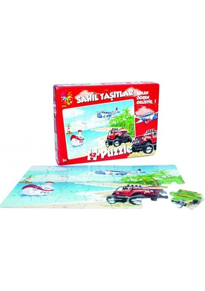 Laço Puzzle Eğlen Öğren Sahil Taşıtları 42 Parça Lc-009