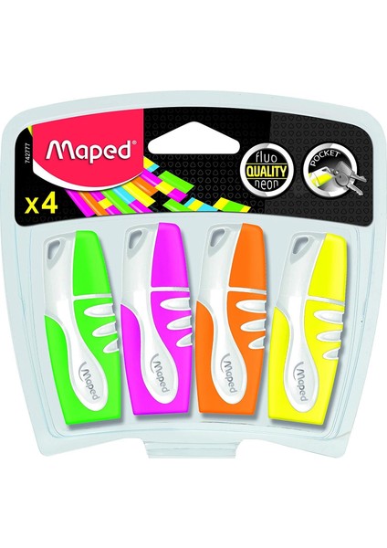 Maped 742777 Mini Fosforlu Kalem 4 Lü Set