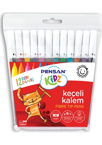 Kidz Keçeli Boya Kalemi 12 Renk Pe34020Kk12R