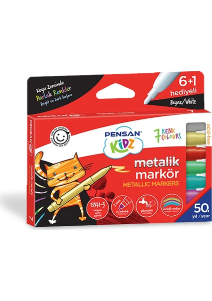 Kidz Temizlenebir 7 Renk Metalik Markör Kalem Pe99930Mrk8Rnk