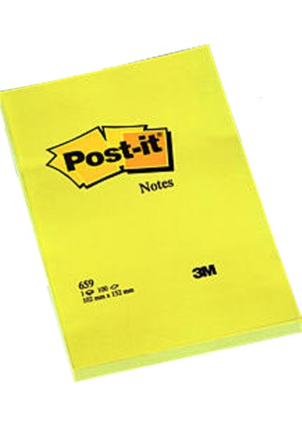 Post-İt 659 Yapışkanlı Not Kağıdı Sarı 102X152 Mm