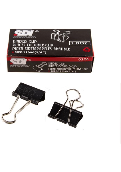 Sdi 0226 Double Metal Klips 19 Mm 12 Li (1 Paket 12 Adet)