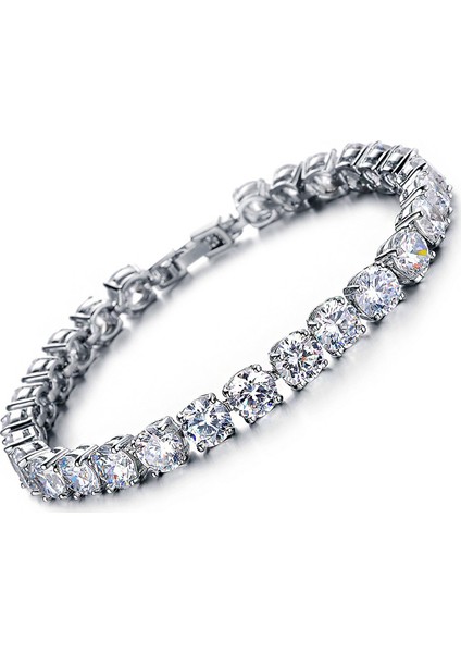 Gümüş Kaplama Zirkon Taşlı Bayan Bileklik Ps0515