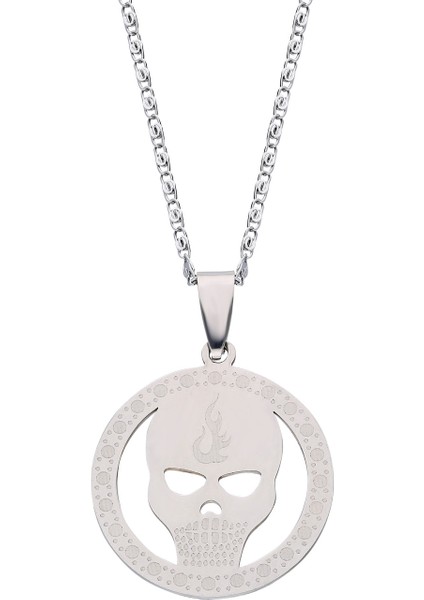 Erkek Çelik Kurukafa Kolye Ps0508