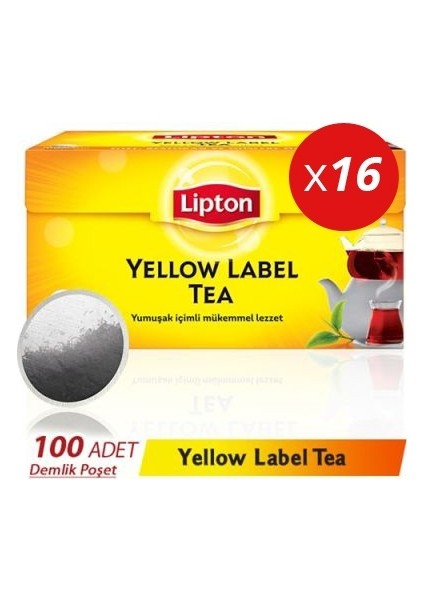 Yellow Label Demlik Poşet Çay 100lüx16 Adet
