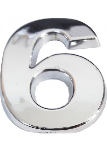Krom Yapışkanlı 6 Rakamı 5 cm