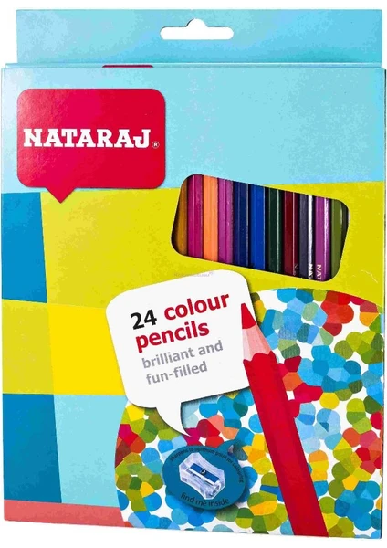 Nataraj 24 Renk Büyük Boy Kuruboya Kalem Seti