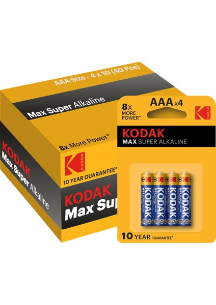 Max 40 Adet Alkalin İnce Pil