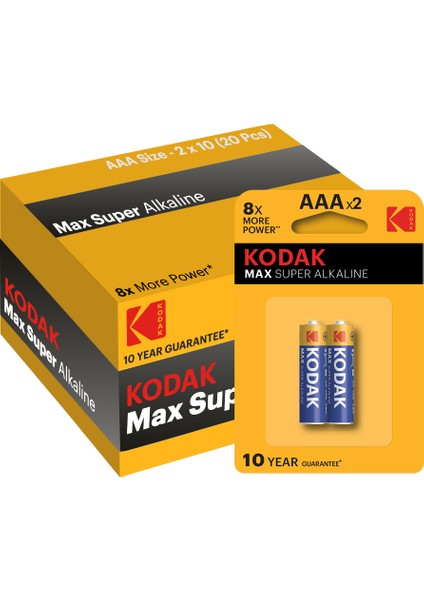 Max 20 Adet Alkalin İnce Pil