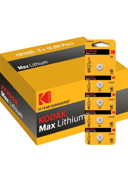 60 Adet Cr1620 Lityum Para Pil