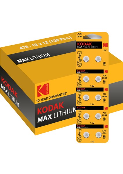 120 Adet A76/Lr44 Alkalin Düğme Pil