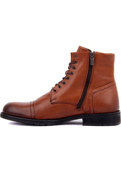 Taba Deri Fermuarlı Erkek Bot modelleri