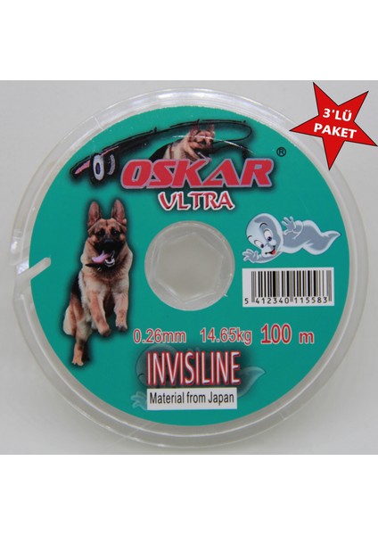 Invisiline Hayalet Makara Misina 0.26 Mm 100 Mt 3 Lü Paket