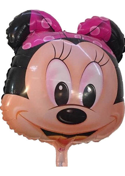 1 Adet Siyah Pembe Minnie Mouse Folyo Şekilli Uçan Balon