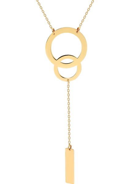 Altın Çift Halka Kolye