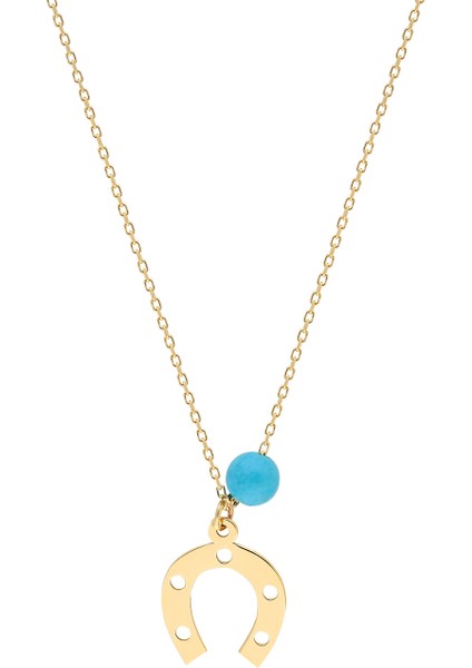Altın Turkuaz Şans Kolye