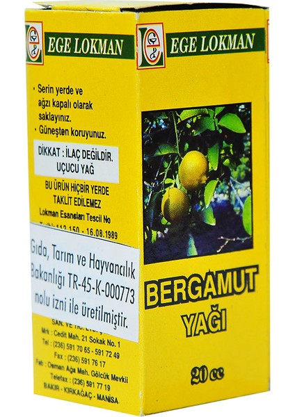 Ege Lokman Bergamot Yağı 20 cc