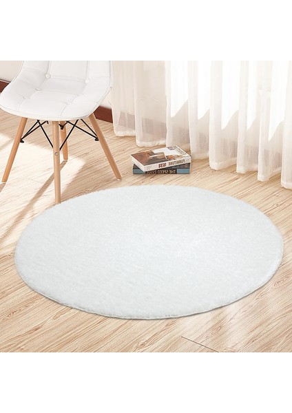 Halı İpek Shaggy 160X160 Daire 9000 Krem