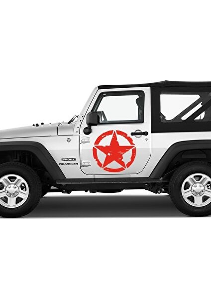 Dizayn Hediye 2 Adet Army Star Askeri Yıldız Araba Off-Road Araba Sticker