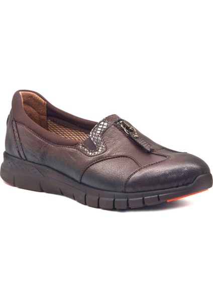 29444 Kadın Kahve Deri Halluks Comfort Ayakkabı