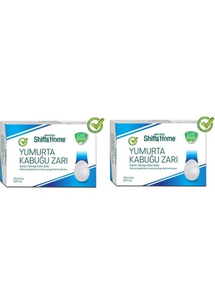 Shiffa Home Yumurta Kabuğu Zarı 30 Kapsül 620 mg Set