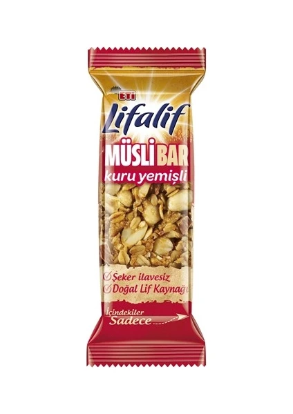 Lifalif Müsli Bar Kuruyemişli 35 gr x 12 Adet