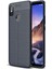 Xiaomi Mi Max 3 Kılıf Deri Dokulu Silikon Lacivert 2