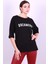 Yazı Baskılı Yırtmaçlı Sweat Siyah E560 4