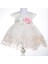 Kız Bebek Simli Pembe Gül Detaylı Elbise 1