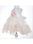 Kız Bebek Simli Pembe Gül Detaylı Elbise 2