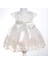 Kız Bebek Simli Pembe Gül Detaylı Elbise 3